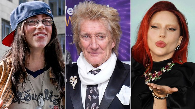 Billie Eilish, Lady Gaga and Rod Stewart among stars to perform at LA wildfire charity concert